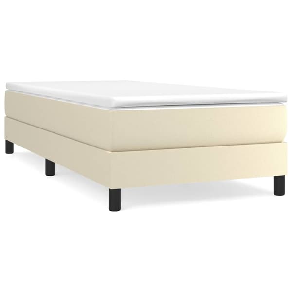 vidaXL Sängram gräddvit 90x200 cm konstläder Kräm