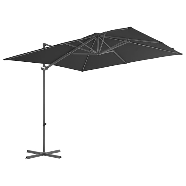 vidaXL Frihängande trädgårdsparasoll med stålstång antracit 250x250 cm Antracit
