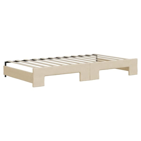 vidaXL Dagbädd utdragbar gräddvit 100x200 cm tyg Kräm