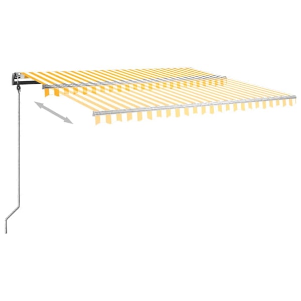 vidaXL Markis manuellt infällbar fristående 400x350 cm gul/vit Gul