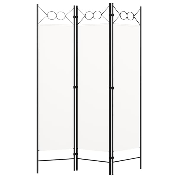 vidaXL Rumsavdelare 3 paneler vit 120x180 cm Vit
