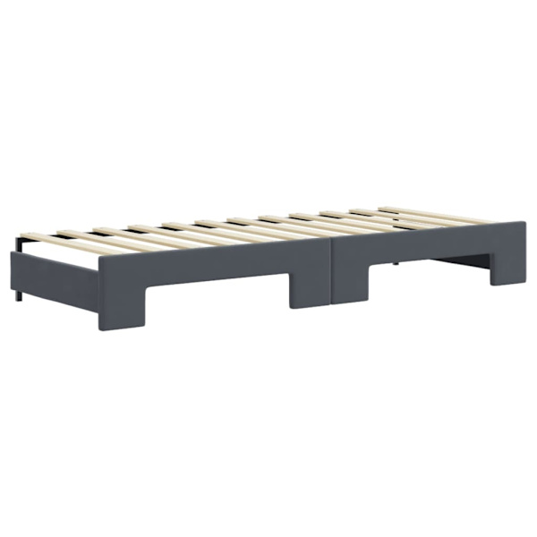 vidaXL Dagbädd utdragbar mörkgrå 80x200 cm sammet Grå