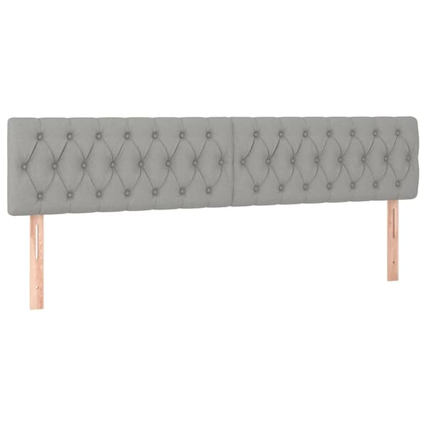 vidaXL Ramsäng med madrass & LED ljusgrå 200x200 cm tyg Grå