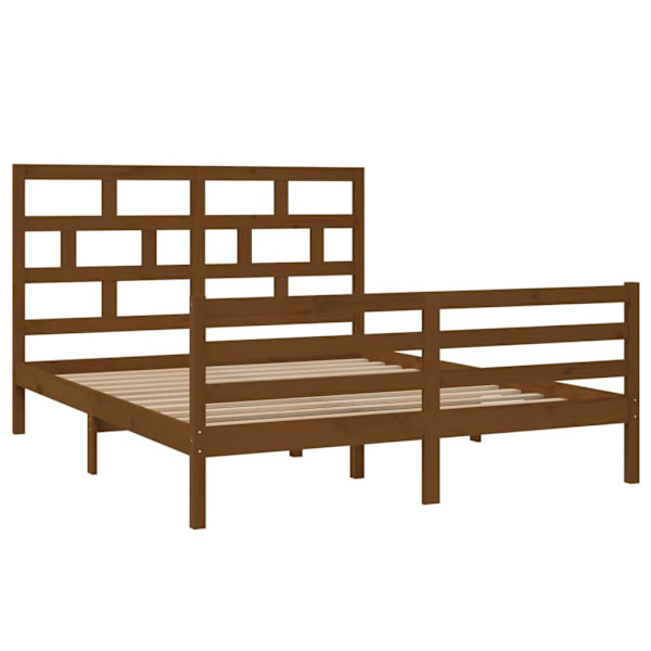 vidaXL Sängram honungsbrun massiv furu 160x200 cm Brun
