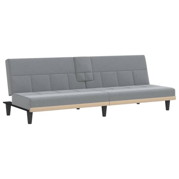 vidaXL Bäddsoffa med kuddar ljusgrå tyg Grå