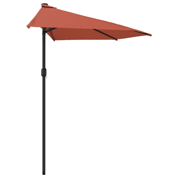vidaXL Balkongparasoll aluminiumstång terrakotta 300x155x223 cm halv Brun