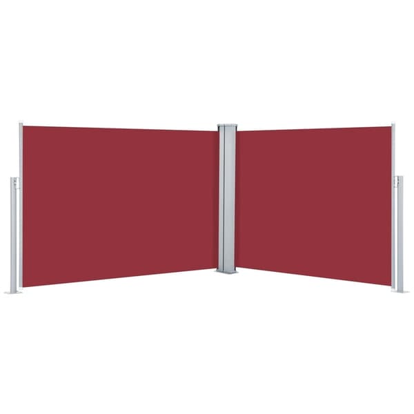 vidaXL Infällbar sidomarkis röd 120x1000 cm Röd