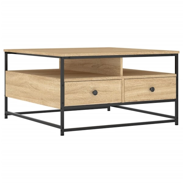 vidaXL Soffbord sonoma-ek 80x80x45 cm konstruerat trä Brun