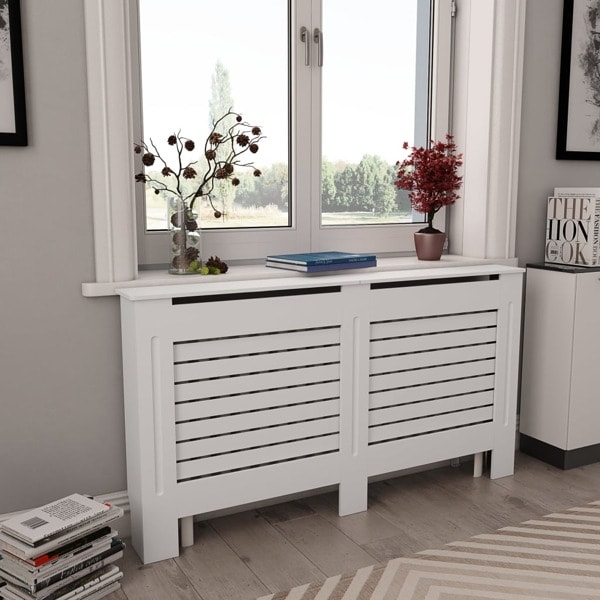 vidaXL Elementskydd 2 st vit 152x19x81,5 cm MDF Vit