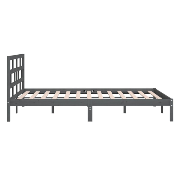 vidaXL Sängram grå massiv furu 120x200 cm Grå