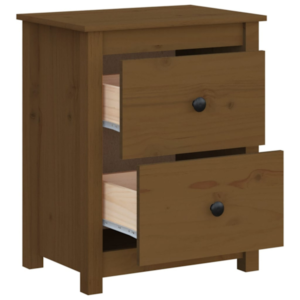 vidaXL Sängbord honungsbrun 50x35x61,5 cm massiv furu Brun
