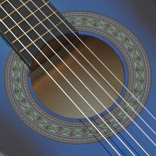 vidaXL Klassisk gitarr för nybörjare 8 delar blå 1/2 34" Blå