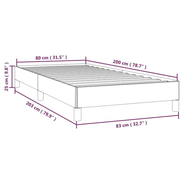 vidaXL Sängram gräddvit 80x200 cm konstläder Kräm