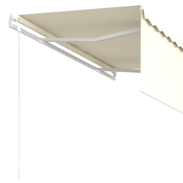 vidaXL Automatisk infällbar markis med rullgardin 3,5x2,5 m gräddvit Creme