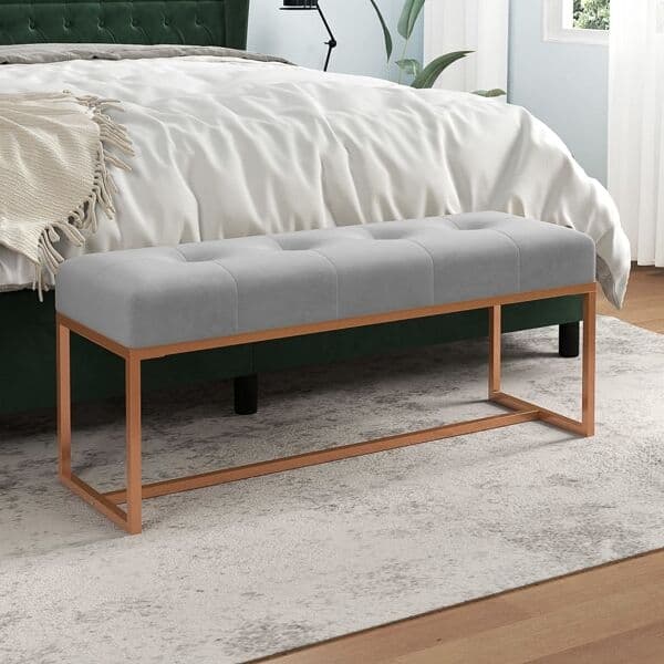 vidaXL Bänk grå 110x36x45 cm sammet Grå