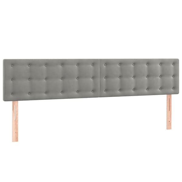 vidaXL Sänggavel LED ljusgrå 160x5x78/88 cm sammet Grå