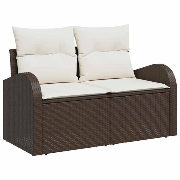 vidaXL Trädgårdsoffset 6 st Brun Poly Rattan Brun