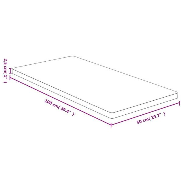 vidaXL Bordsskiva 50x100x2,5 cm bambu Brun