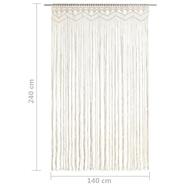 vidaXL Gardin makramé 140x240 cm bomull Creme