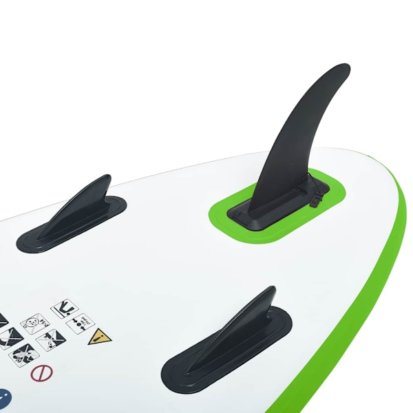 vidaXL SUP-bräda uppblåsbar grön och vit Grön