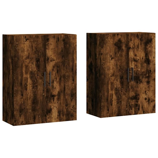 vidaXL Väggskåp 2 st rökfärgad ek 69,5x34x90 cm Brun
