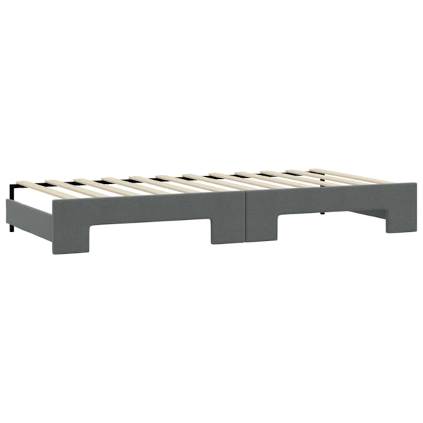 vidaXL Dagbädd utdragbar med lådor mörkgrå 100x200 cm tyg Grå