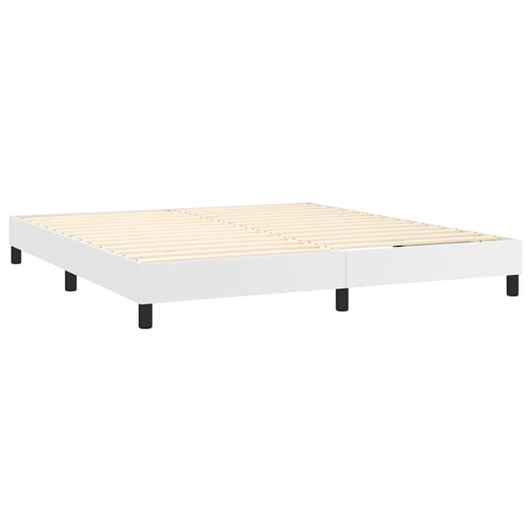 vidaXL Boxspring-sängram vit 180x200 cm konstläder Vit