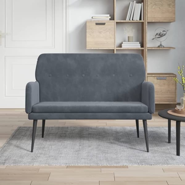 vidaXL Bänk mörkgrå 108x79x79 cm sammet Grå