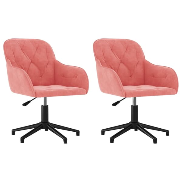 vidaXL Snurrbara matstolar 2 st rosa sammet Rosa