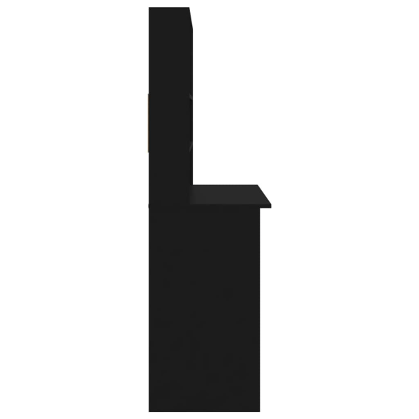 vidaXL Skrivbord med hyllor svart 102x45x148 cm konstruerat trä Svart