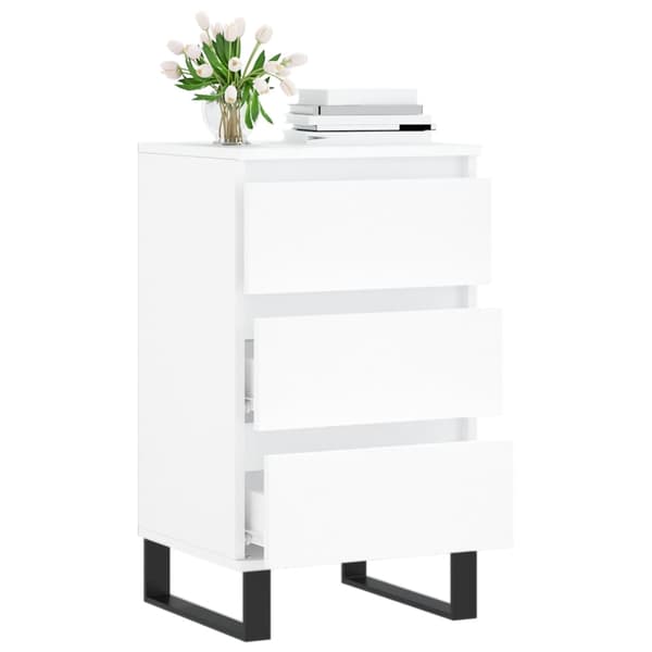 vidaXL Byrå vit 40x35x70 cm konstruerat trä Vit