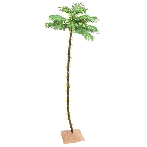 vidaXL Palmträd med LED varmvit 192 LEDs 300 cm Vit