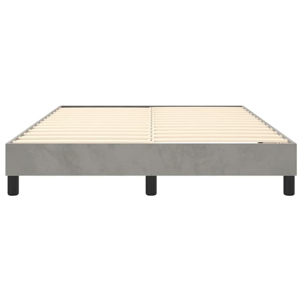 vidaXL Sängram utan madrass ljusgrå 140x190 cm sammet Grå