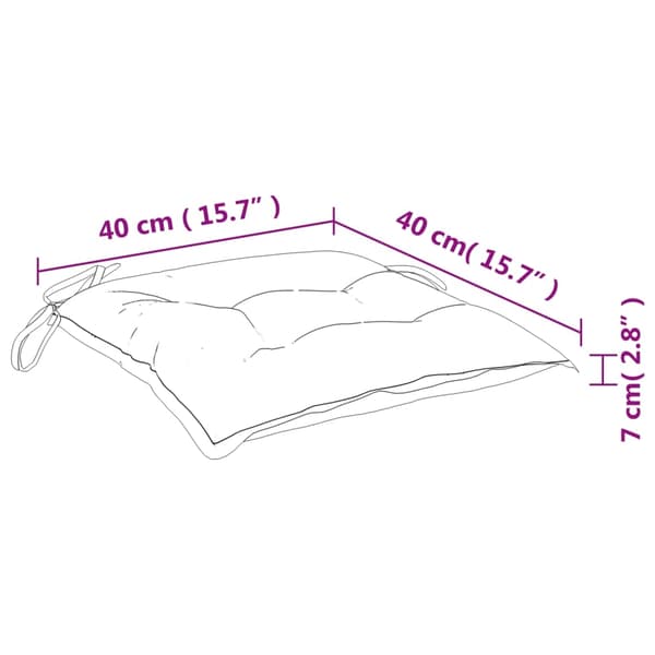 vidaXL Stolsdynor 2 st blå&vit randig 40x40x7 cm tyg Flerfärgsdesign