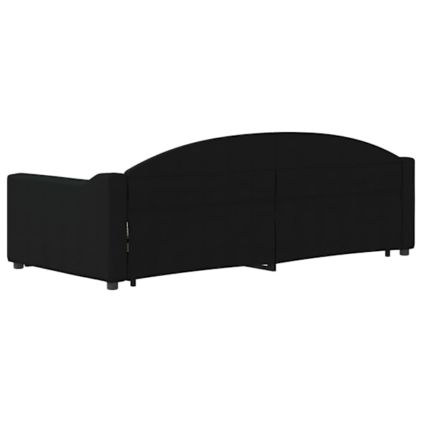 vidaXL Dagbädd utdragbar med lådor svart 90x200 cm tyg Svart