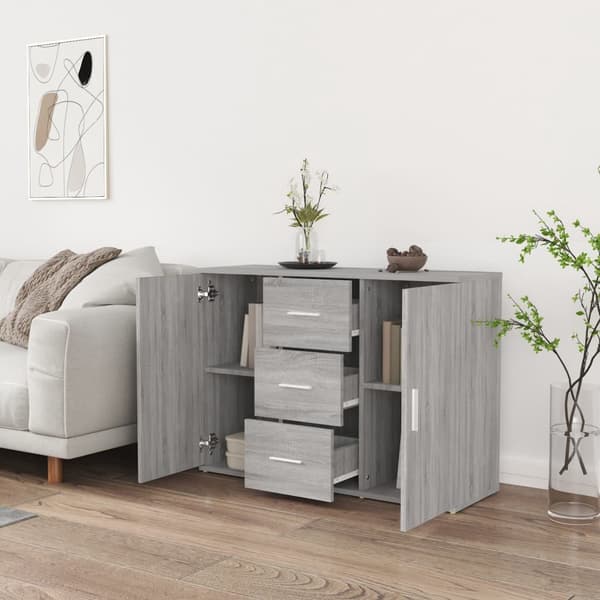 vidaXL Skänk grå sonoma 91x29,5x65 cm konstruerat trä Grå