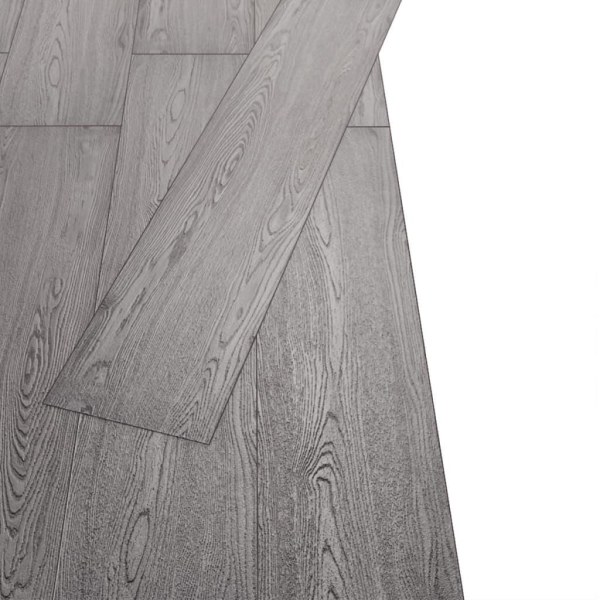 vidaXL Ej självhäftande PVC-golvplankor 5,26 m² 2 mm mörkgrå grå