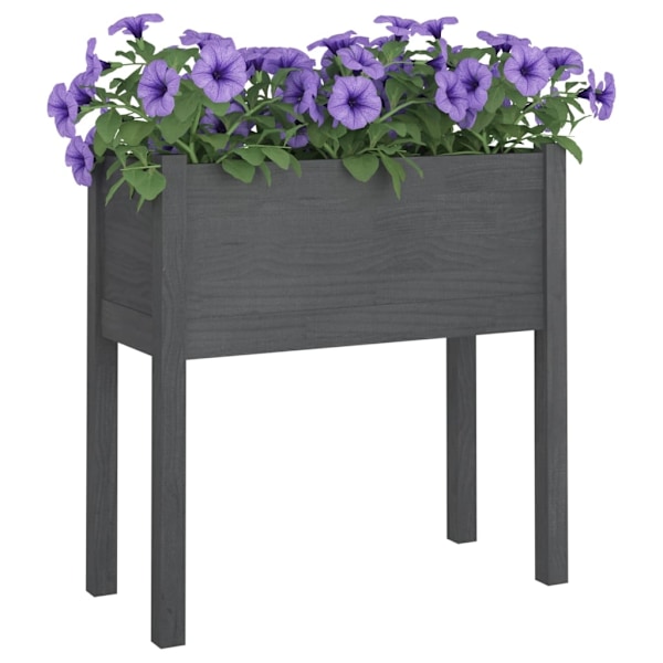 vidaXL Odlingslåda grå 70x31x70 cm massiv furu grå