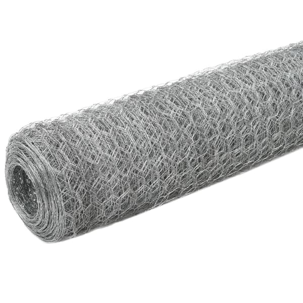 vidaXL Hönsnät galvaniserat stål 25x1,5 m silver Silver