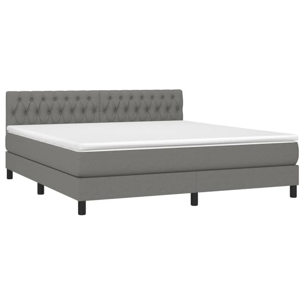 vidaXL Ramsäng med madrass mörkgrå 180x200 cm tyg Grå