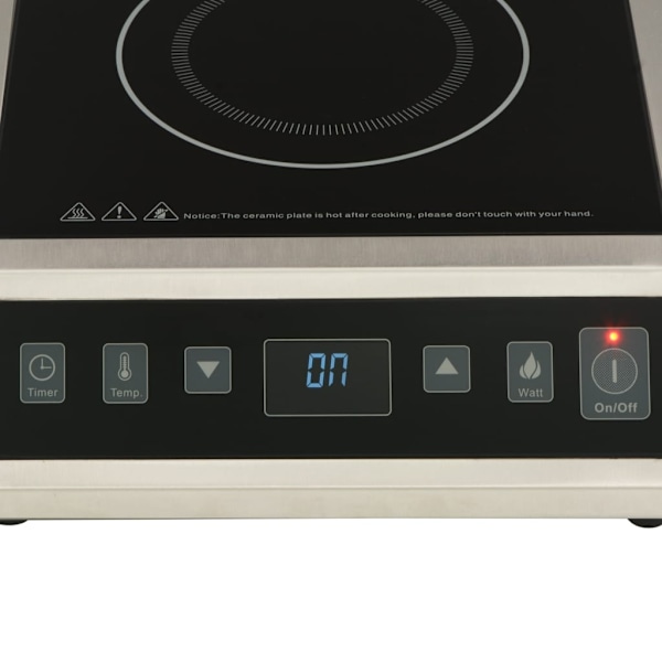 vidaXL Induktionsplatta med touch-display 3500 W Silver