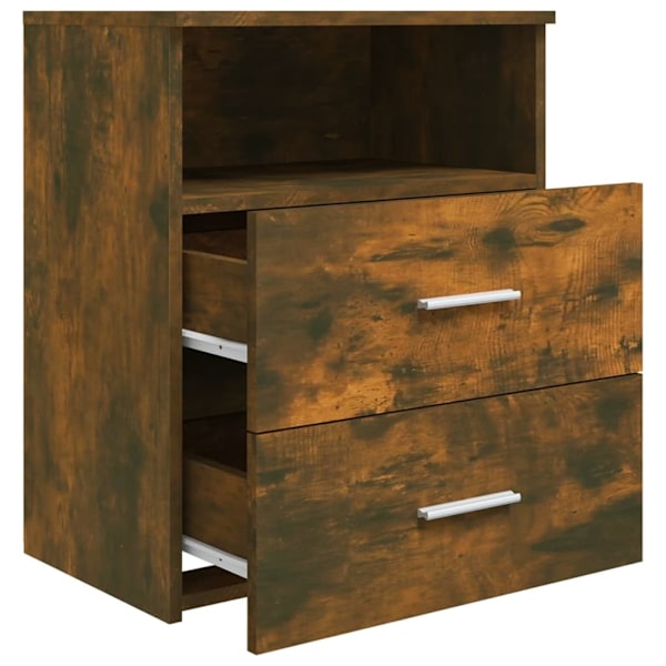 vidaXL Sängbord 2 st rökfärgad ek 50x32x60 cm Brun