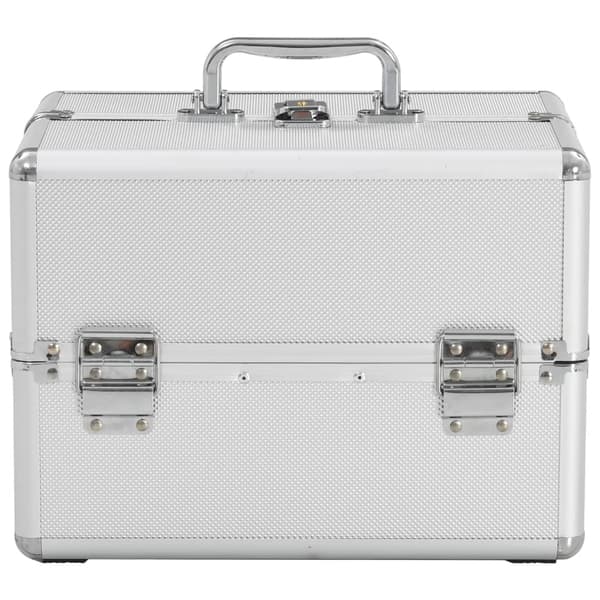 vidaXL Sminklåda 22x30x21 cm silver aluminium Silver