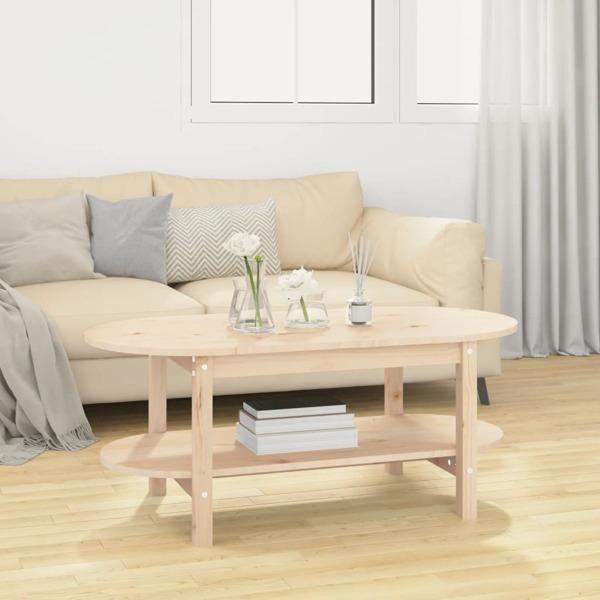 vidaXL Soffbord 110x55x45 cm massiv furu Brun