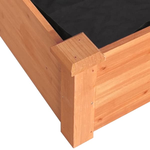 vidaXL Odlingslåda med foder brun 240x45x25 cm massivt granträ Brun
