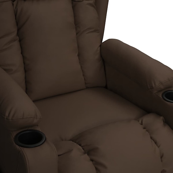 vidaXL Massagefåtölj brun konstläder Brun