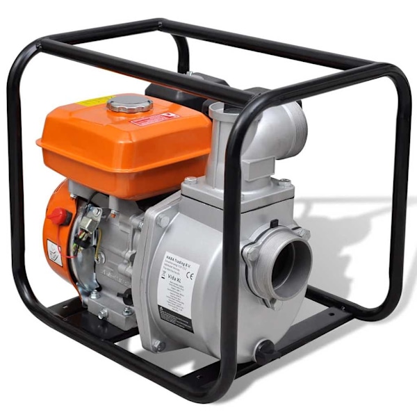 vidaXL Bensindriven vattenpump 6,5 hk 80 mm Brun