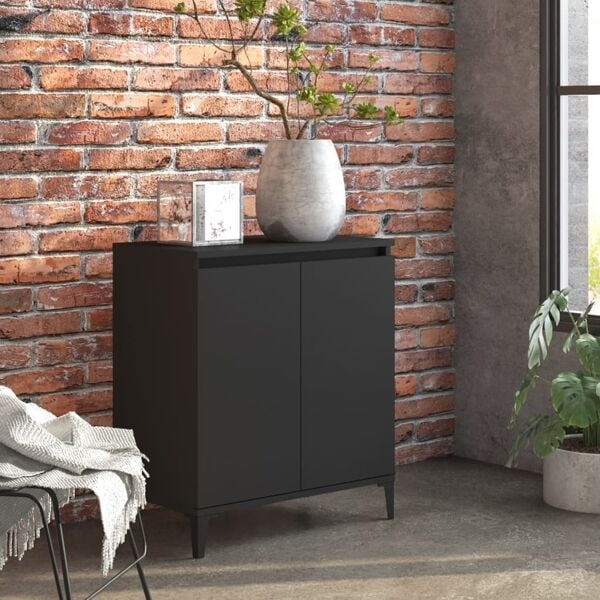 vidaXL Skåp svart 60x35x70 cm konstruerat trä Svart