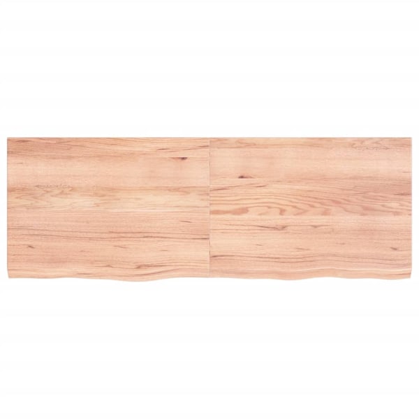 vidaXL Bordsskiva ljusbrun 140x50x(2-4) cm behandlad massiv ek Brun