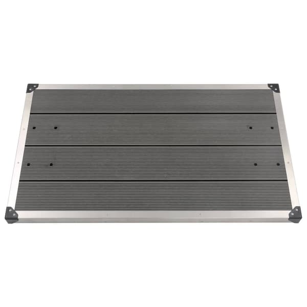 vidaXL Golv till utedusch WPC rostfritt stål 110x62 cm grå grå